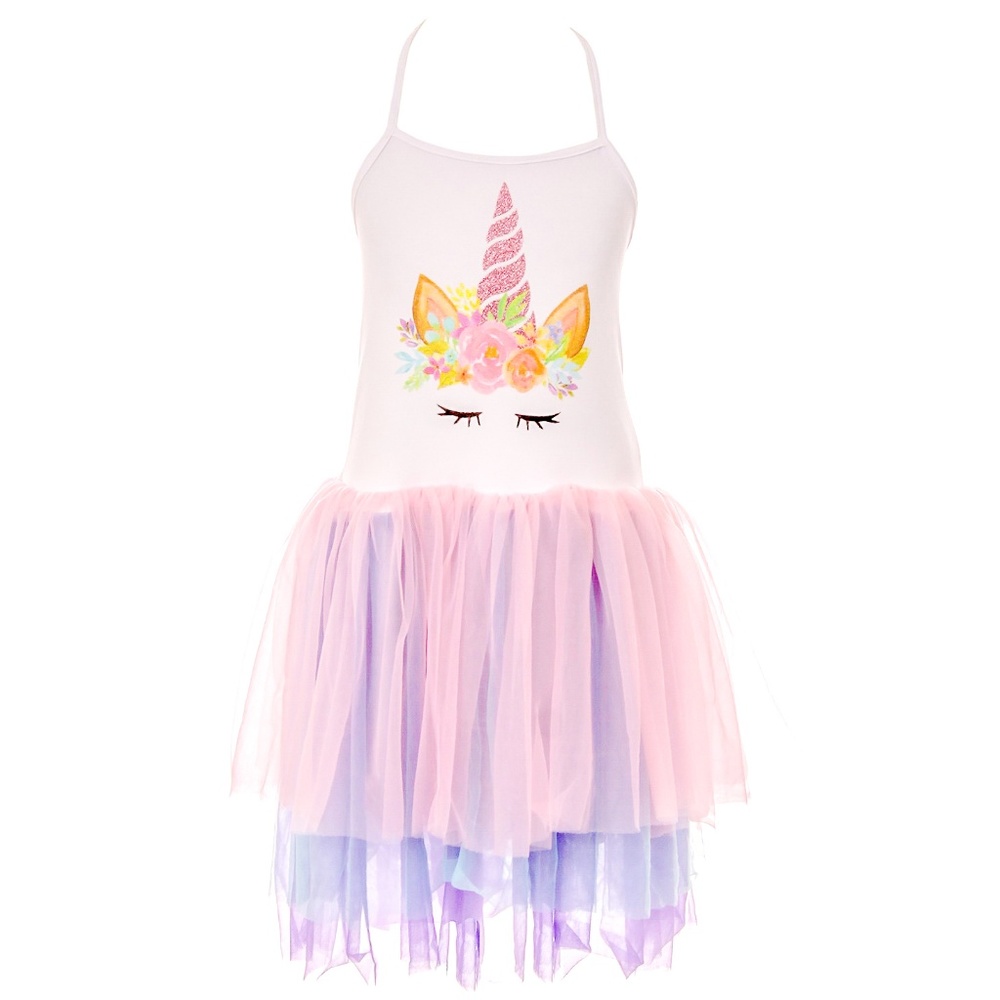 Unicorn halter top dress tulle bottom 800196